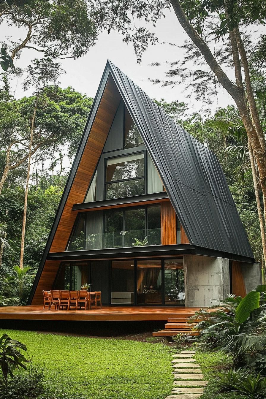 Triangular Timber Hideaway: A-Frame Adventure