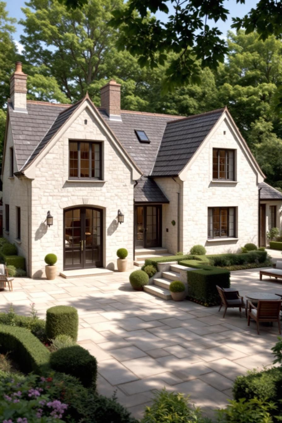 Charming stone cottage with manicured garden