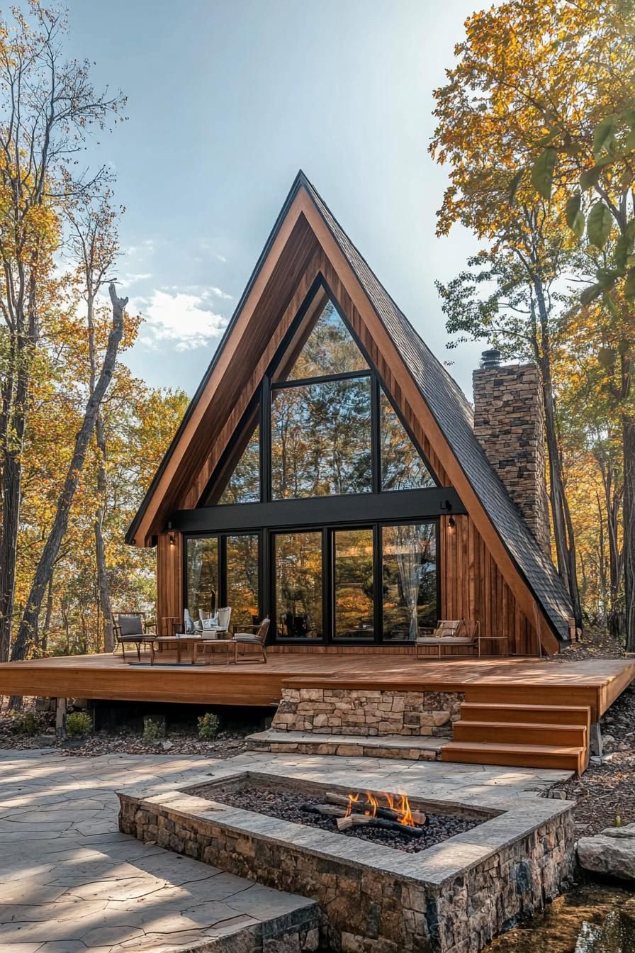 Triangular Serenity Among Forested Giants