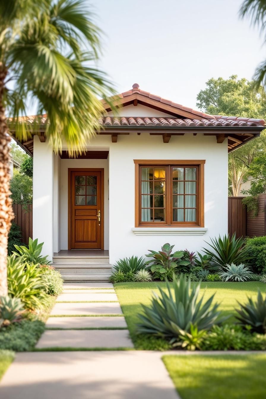 Charming white bungalow with a terracotta roof