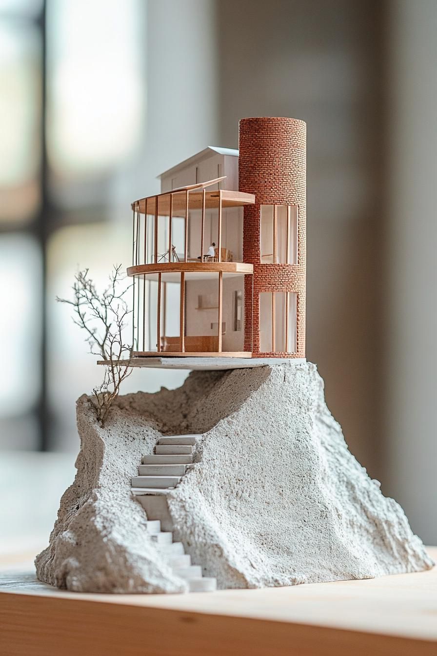House Perched on a Miniature Mountain