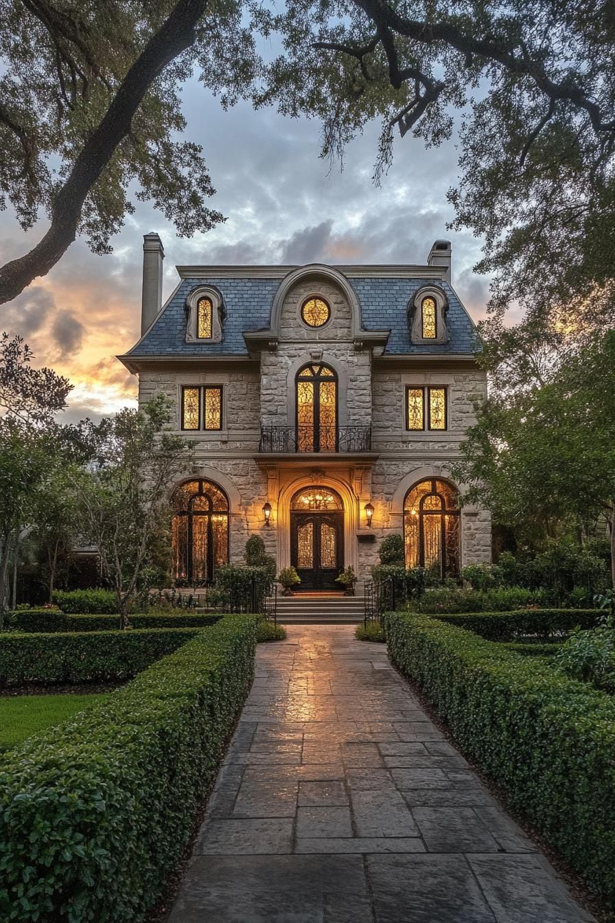 Statuesque Chateau With Glowing Allure