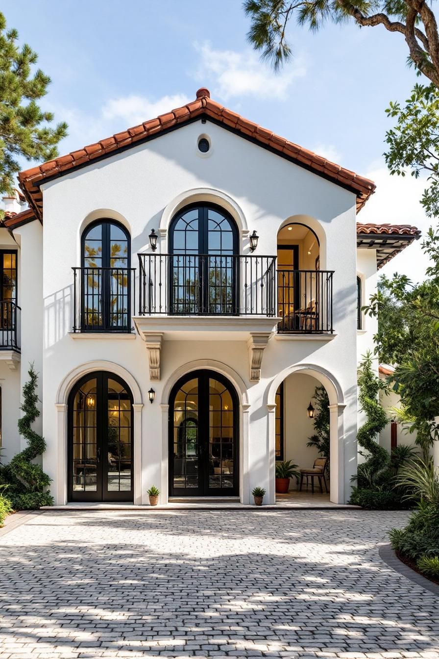 Elegant Spanish villa showcasing classic arches