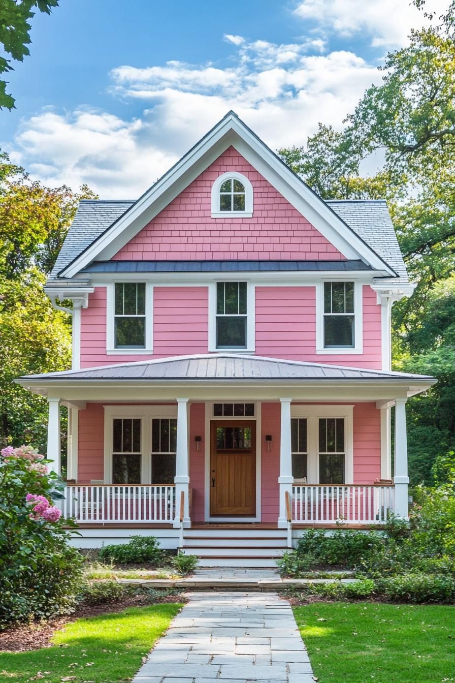 Bubblegum Beauty With a Porch to Envy