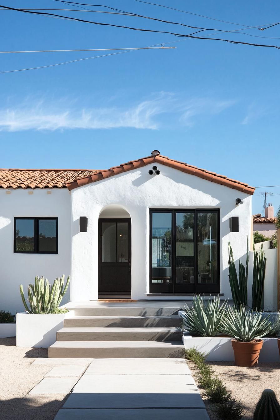 Charming white bungalow with a terracotta roof