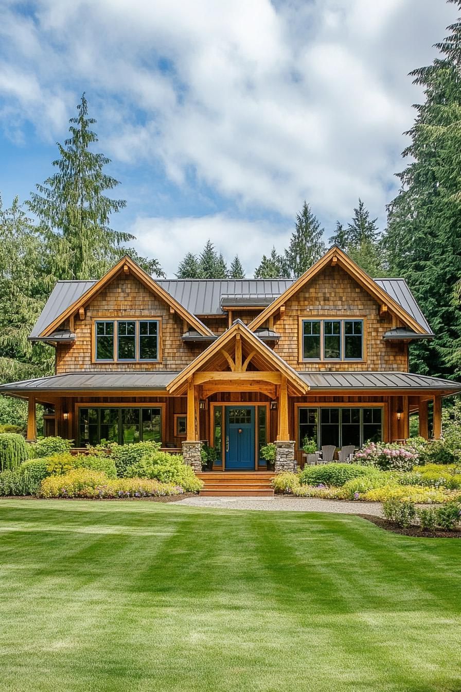Woodland Homestead with a Pop of Color
