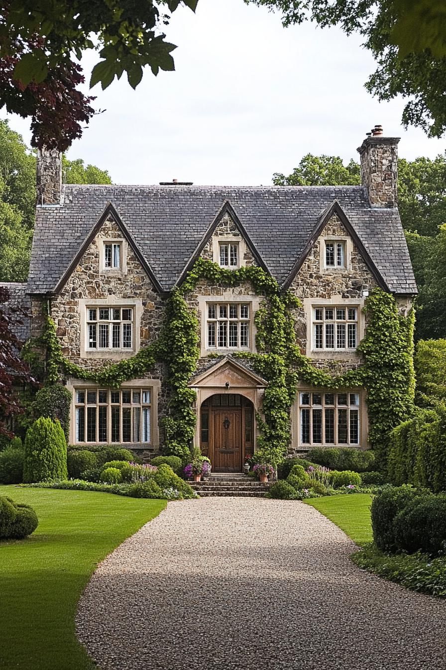Stony Retreat With Ivy Tendrils