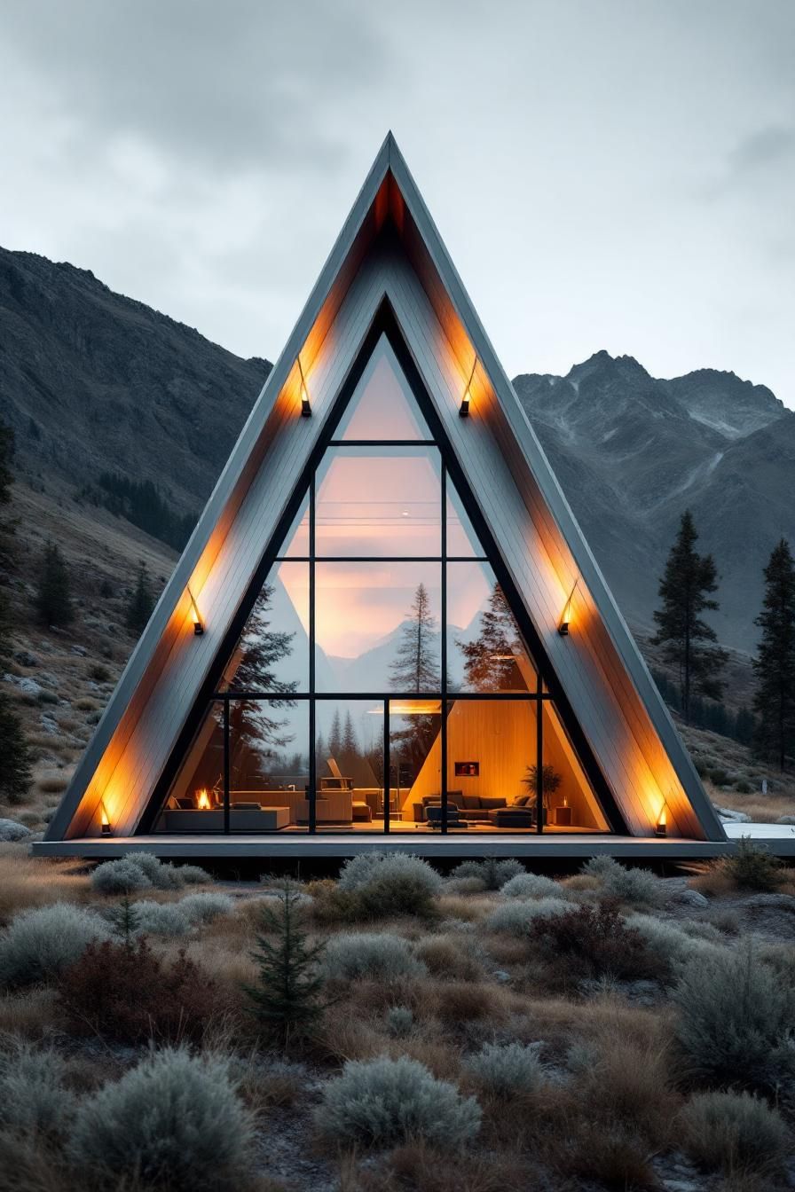 Triangular Twilight: A-Frame Allure