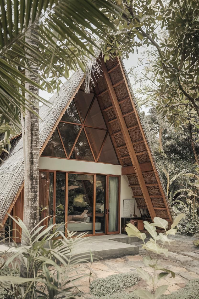 Triangular Tropics: Geometric Jungle Hideaway