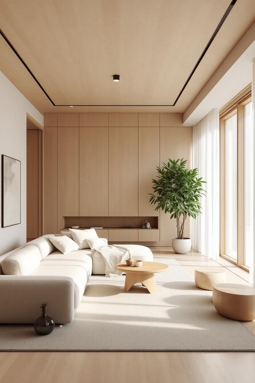 Modern living room with natural light