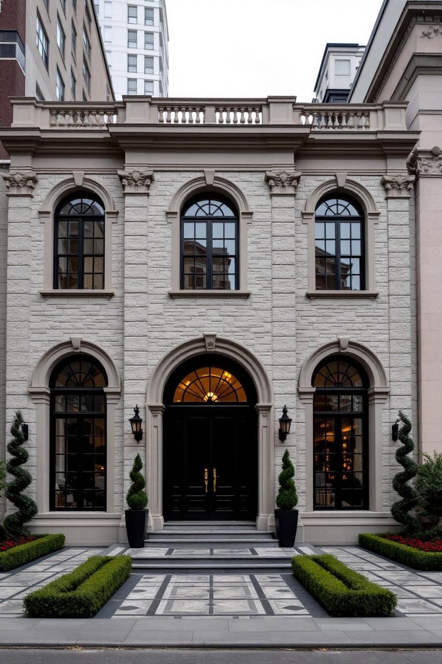 Neoclassical Grandeur with a Hint of Topiary Whimsy