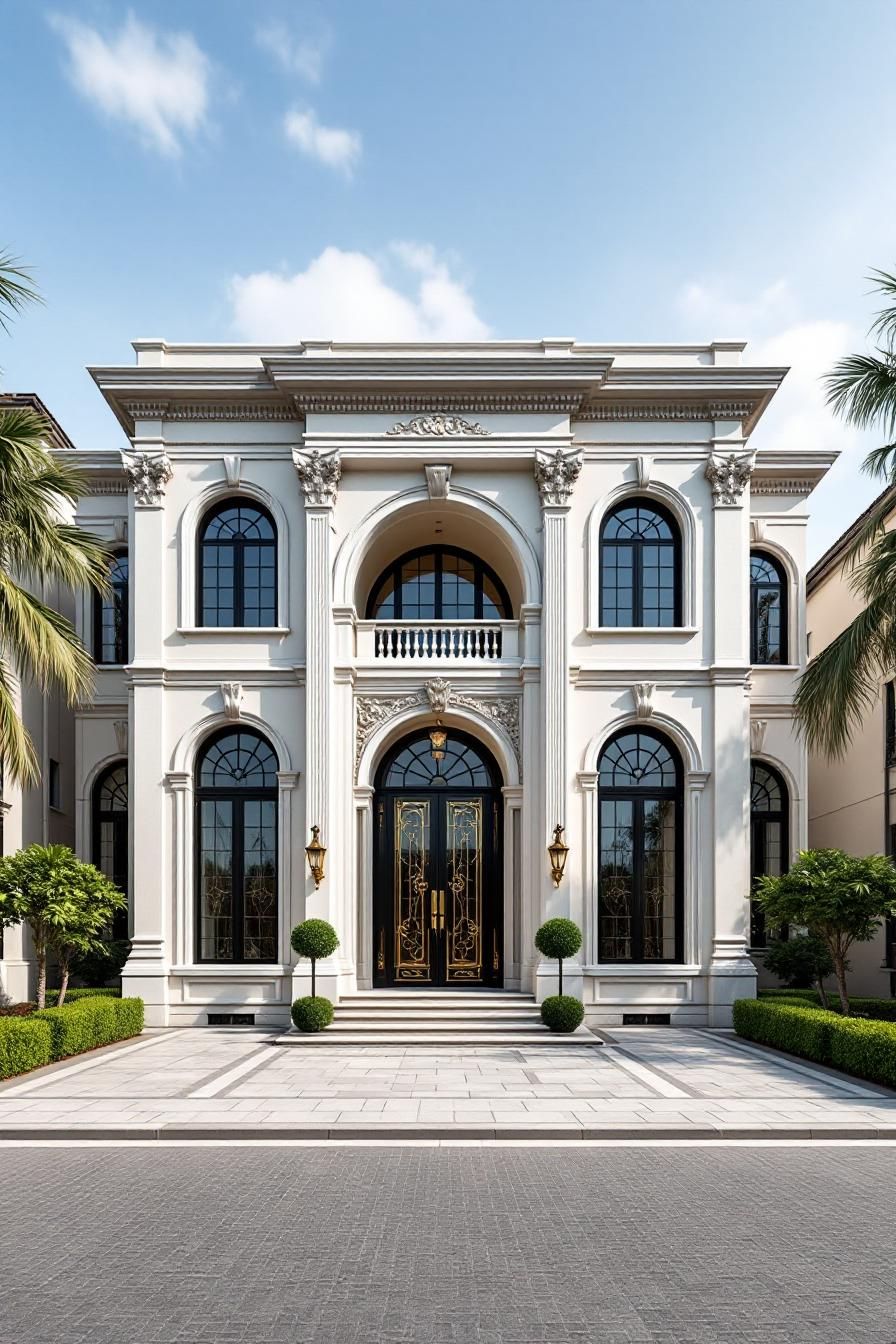 Luxury manor with classical columns