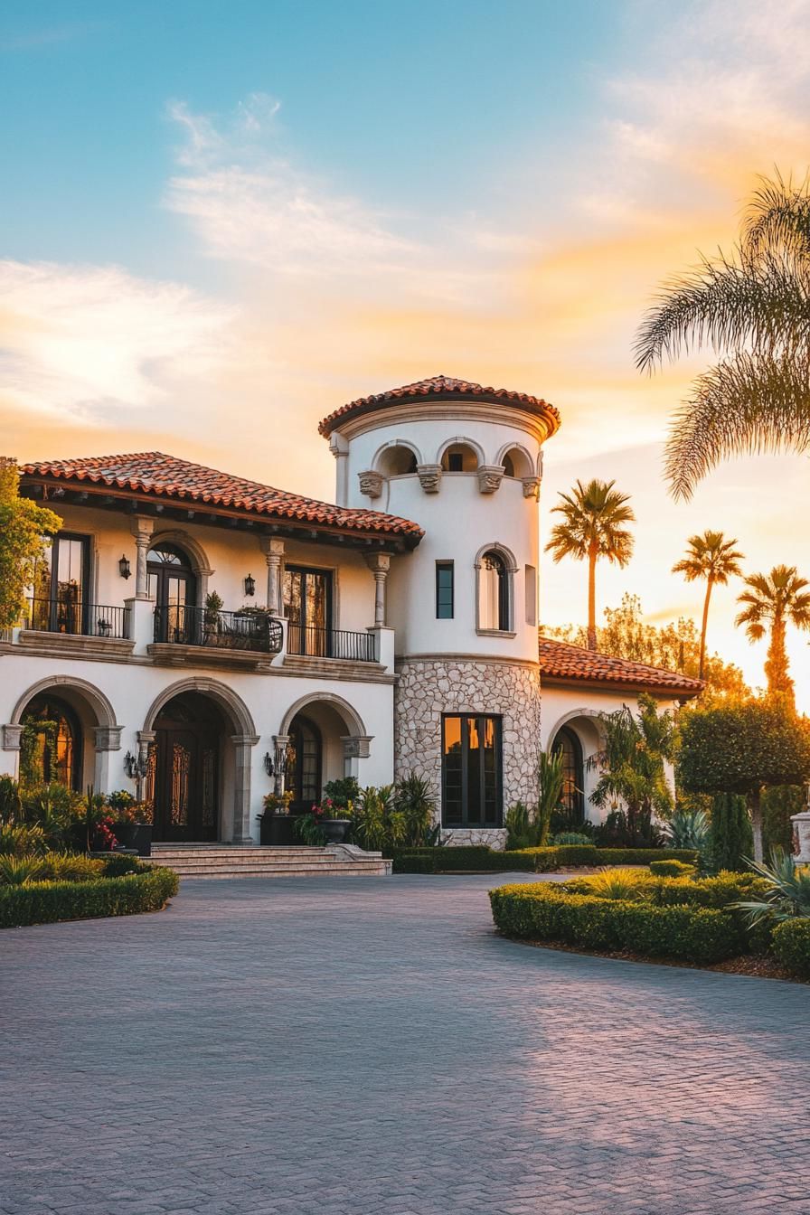 A Mediterranean Towered Masterpiece