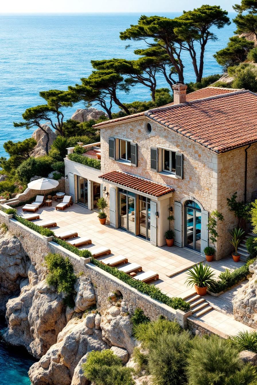 Charming stone villa overlooking the Mediterranean Sea