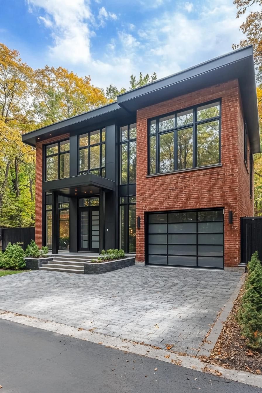 Modern Brick Nest Amid Leafy Dreams