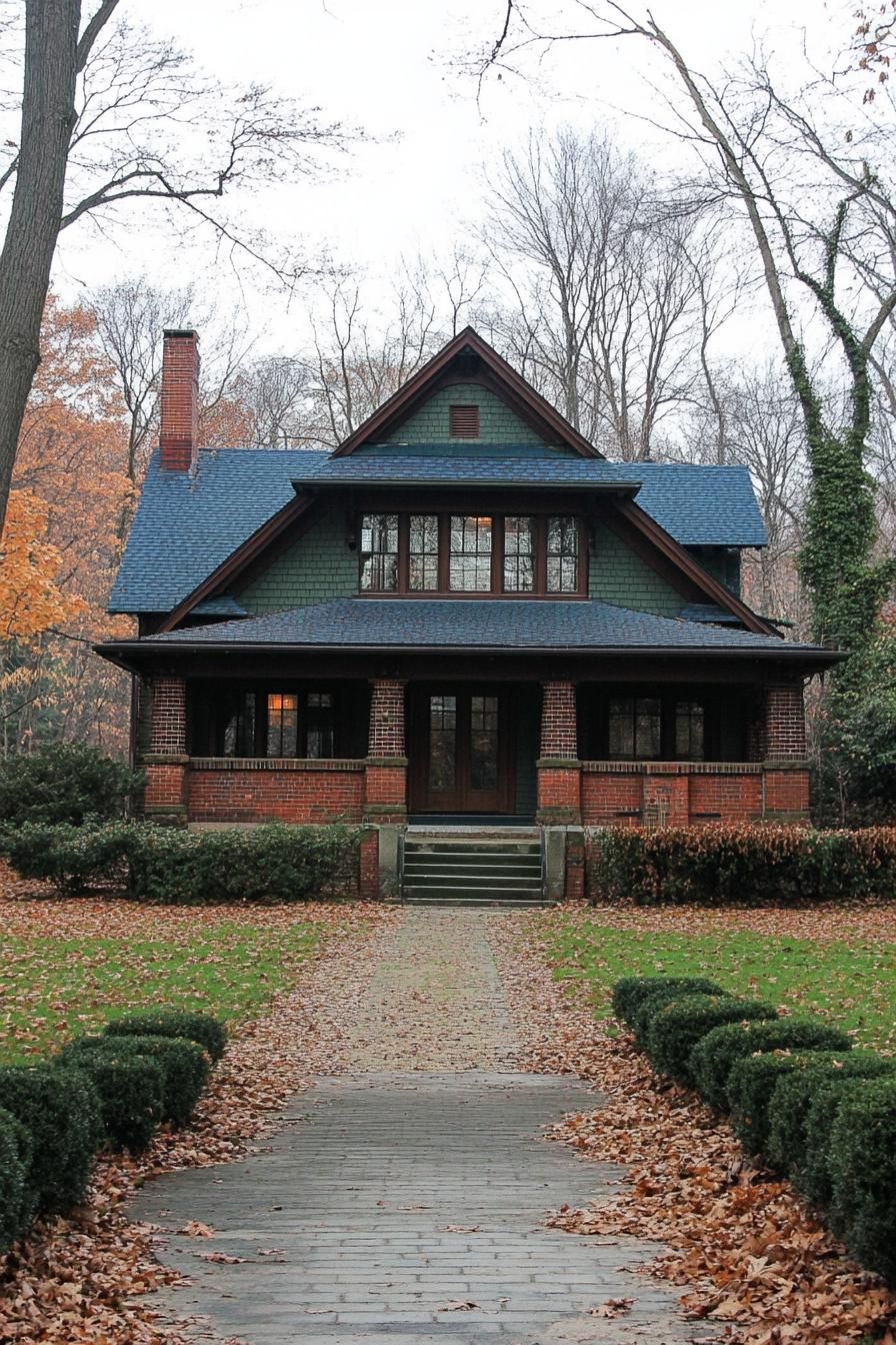 Brick Beauty with an Evergreen Charm