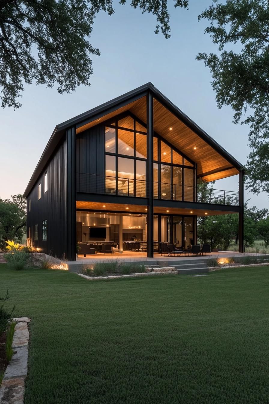 Modern Barndominium with Glass Front