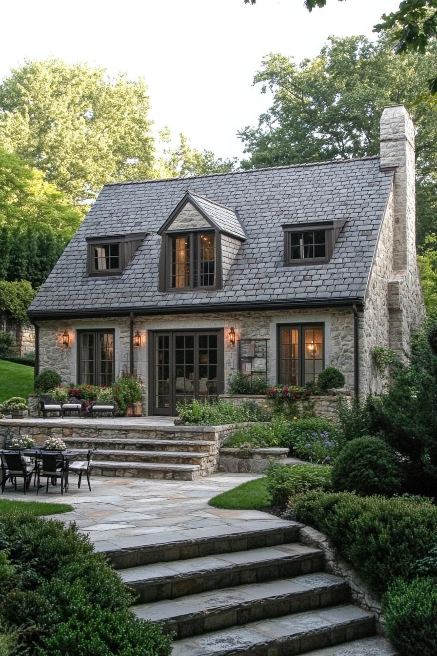 Charming stone cottage with lush garden