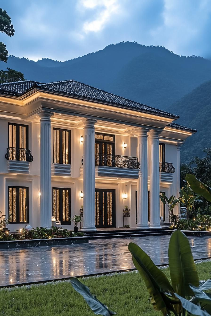 Elegant house with classical columns