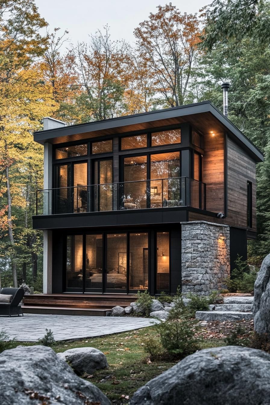 Modern Stone and Glass Retreat