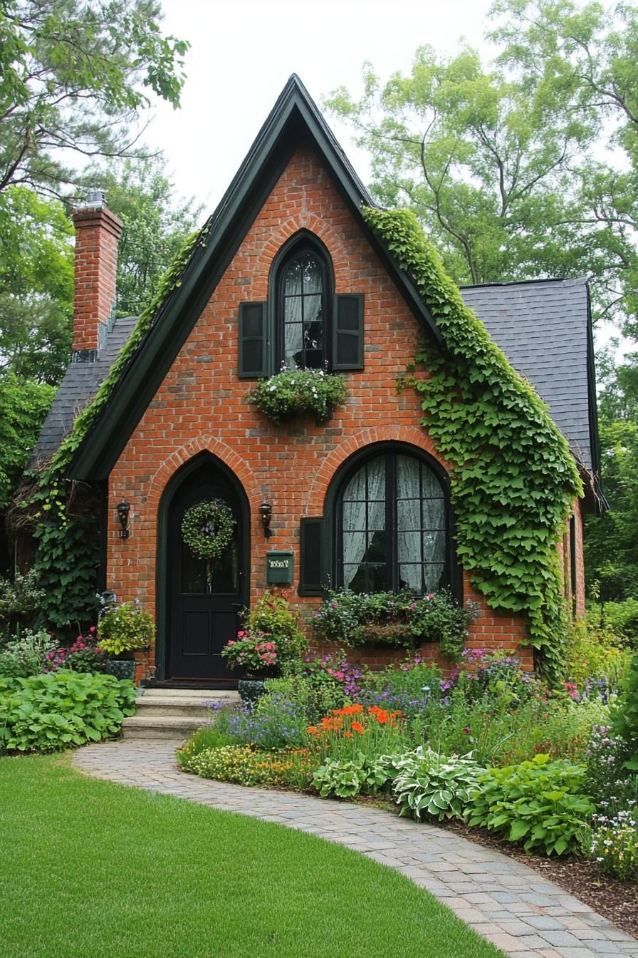 Charming brick cottage with lush garden