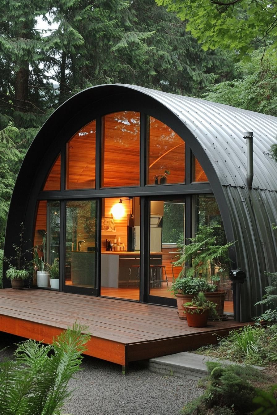 Cozy Quonset with Wooden Interior