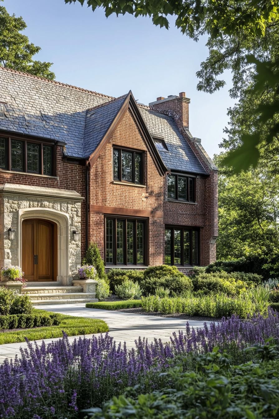 Majestic Brick Haven Amidst Wildflowers