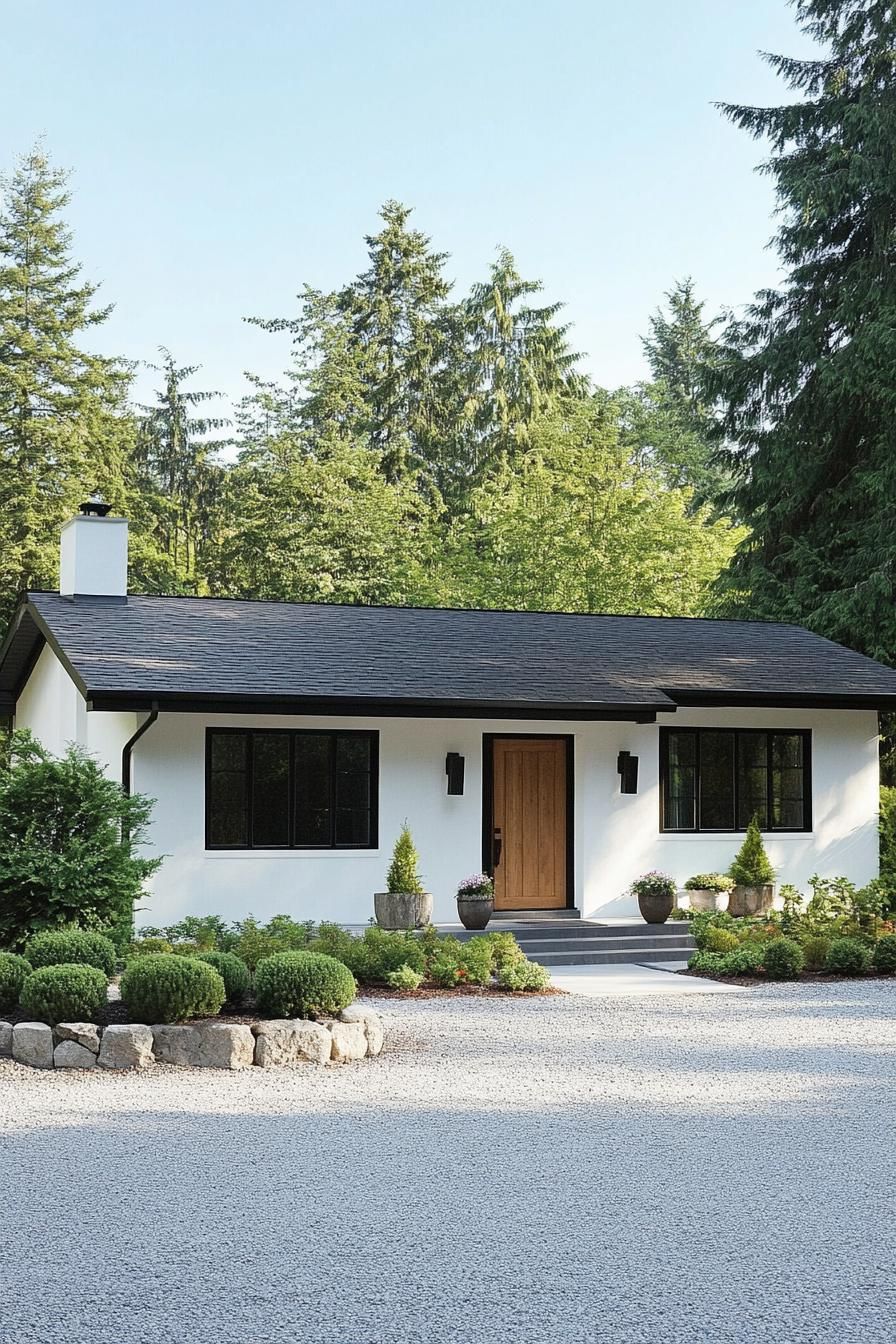 Quaint bungalow surrounded by lush greenery