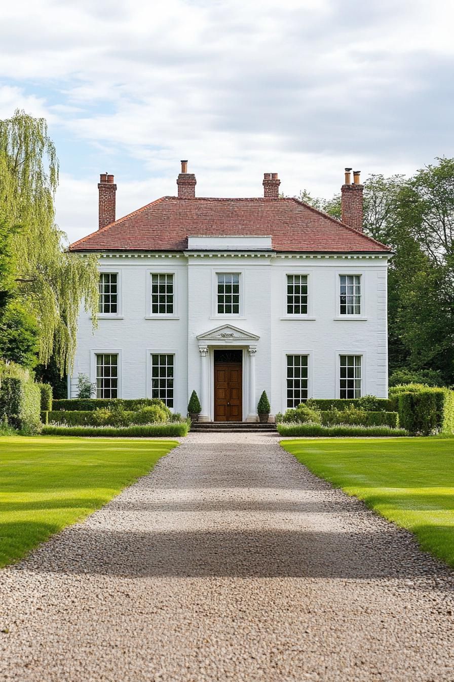 Classic Georgian house with a long pebble path