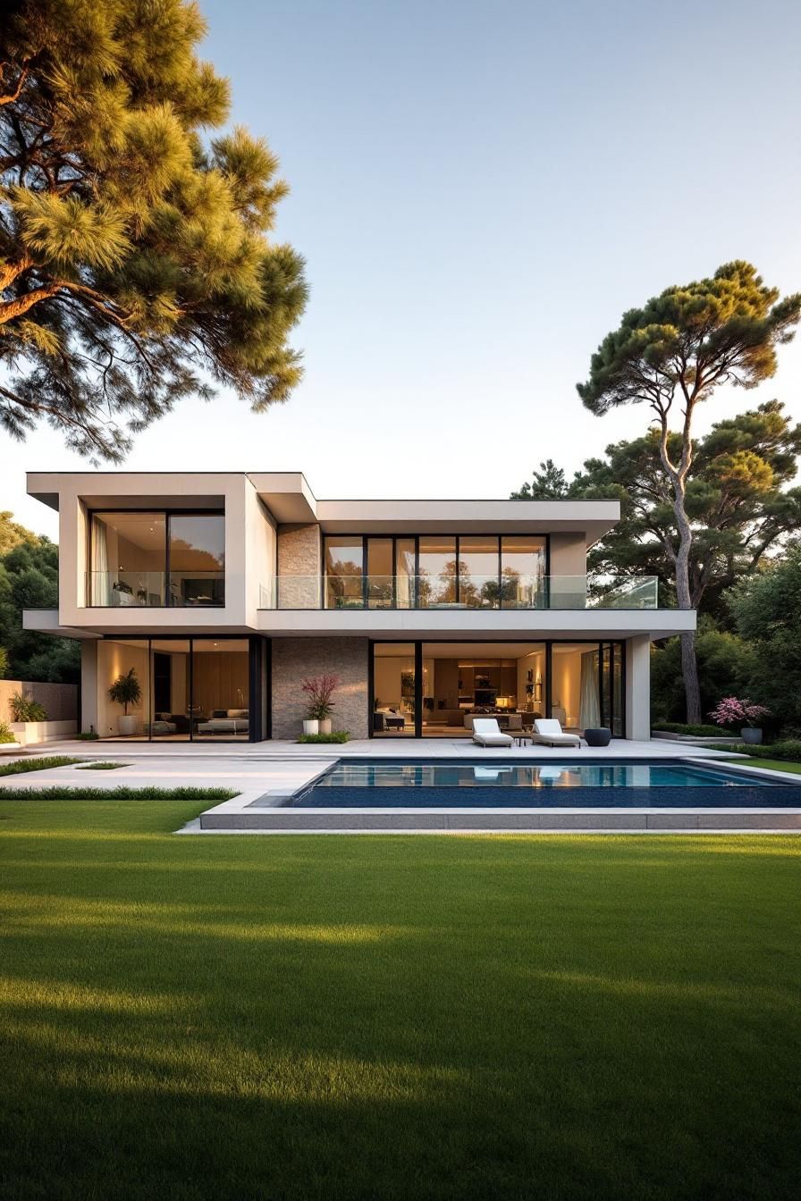 A Sleek Marvel with Poolside Views