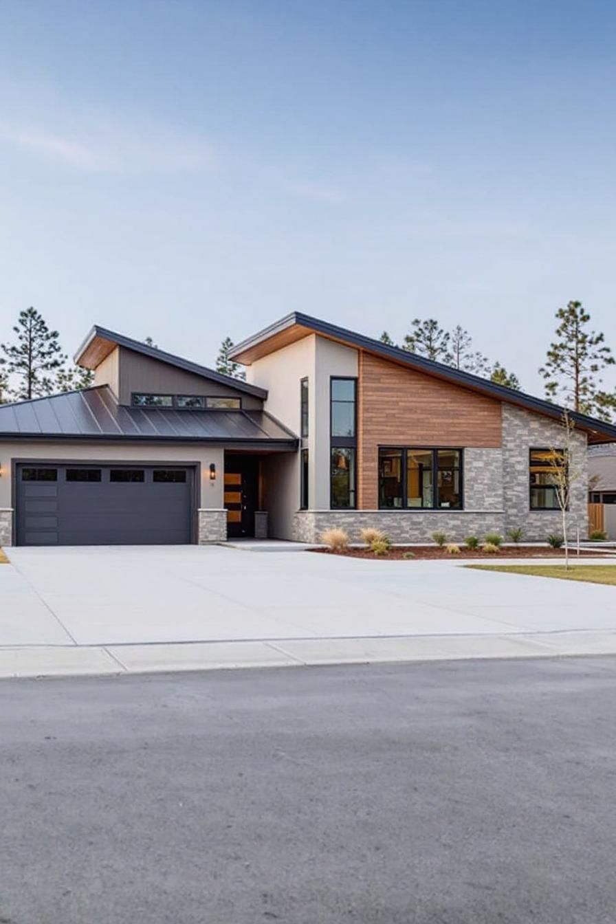 Contemporary house with a skillion roof