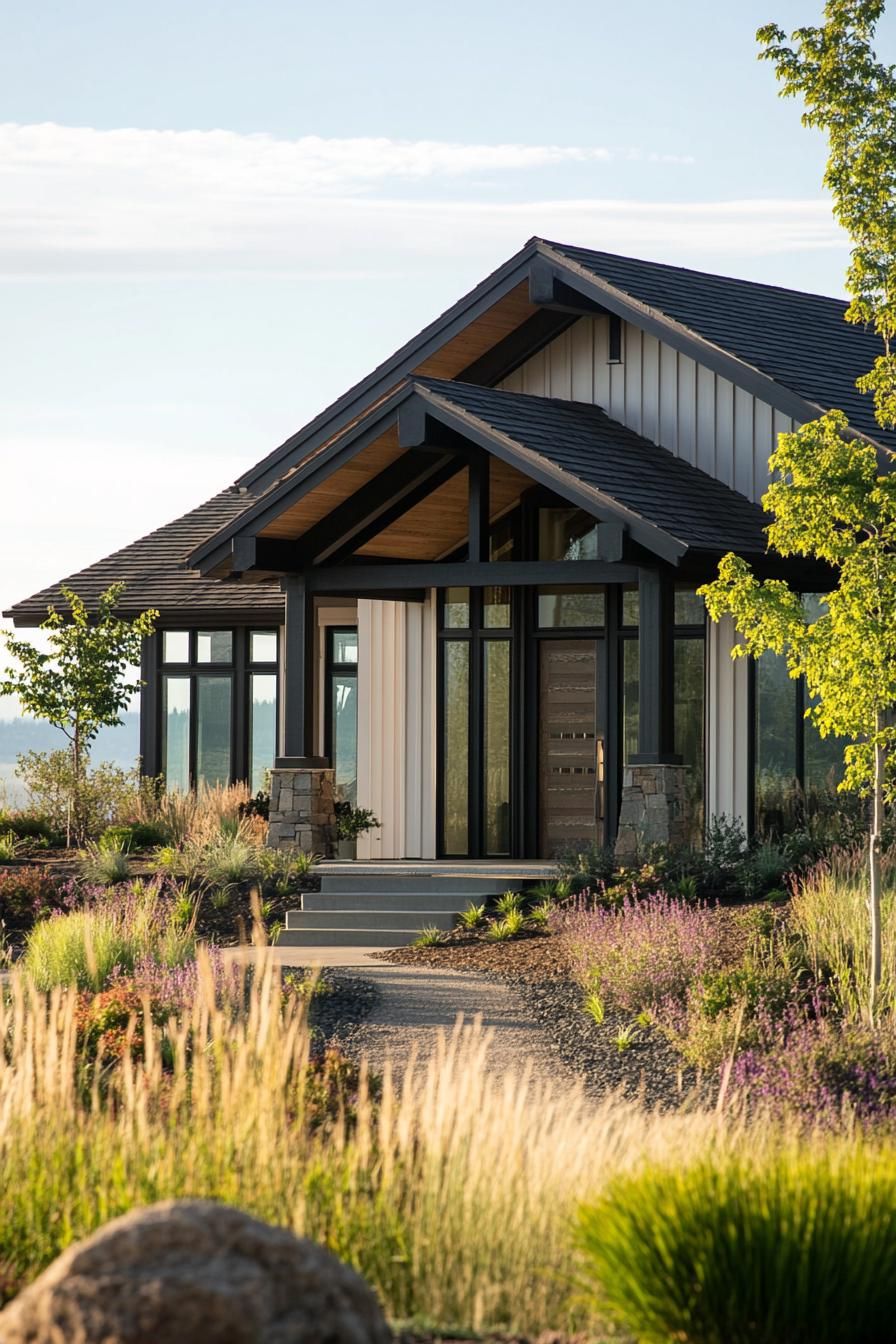 Charming ranch house with lush garden and modern flair