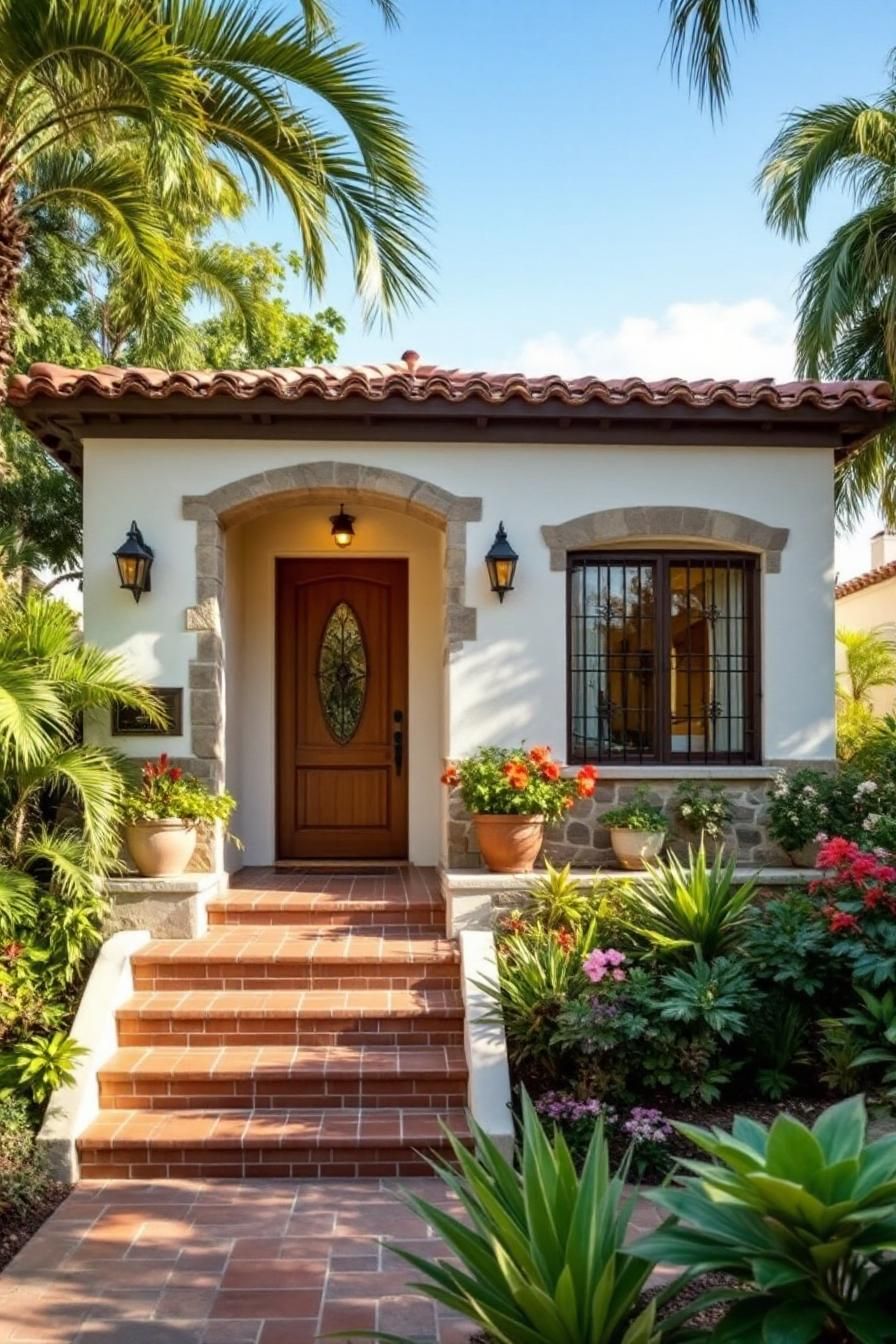 Charming doorstep of a Spanish bungalow