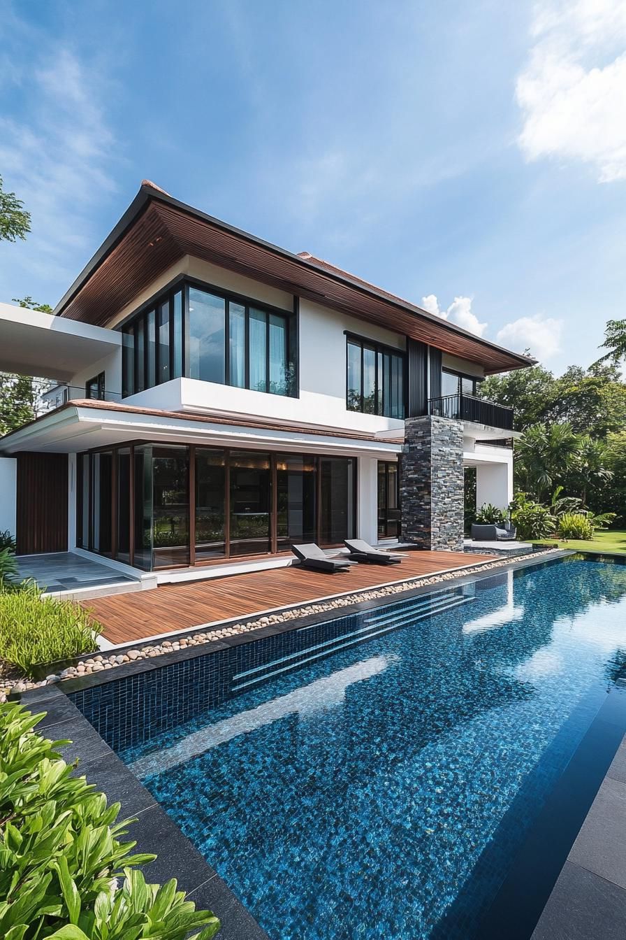 Modern Thai house with pool and garden