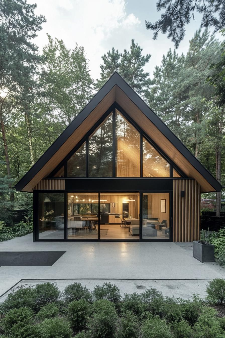 Stylish A-frame bungalow in the woods