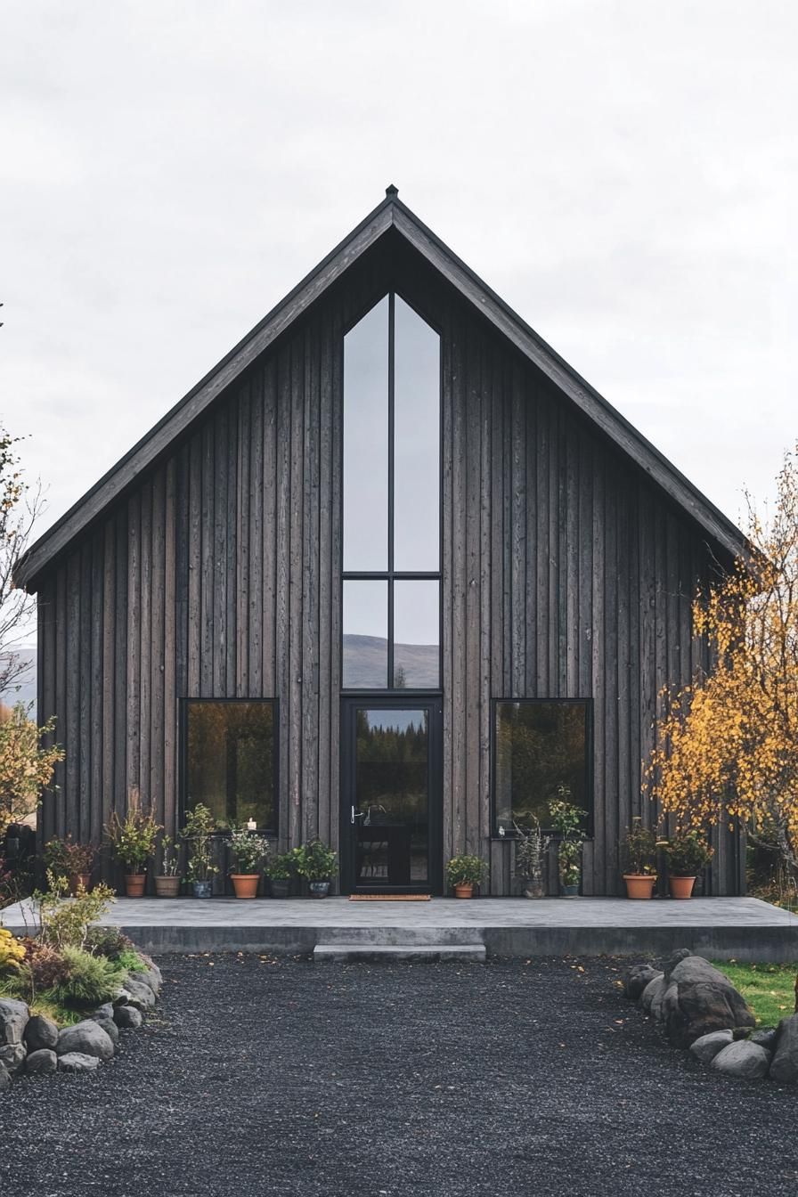 Wooden A-Frame House Amidst Nature