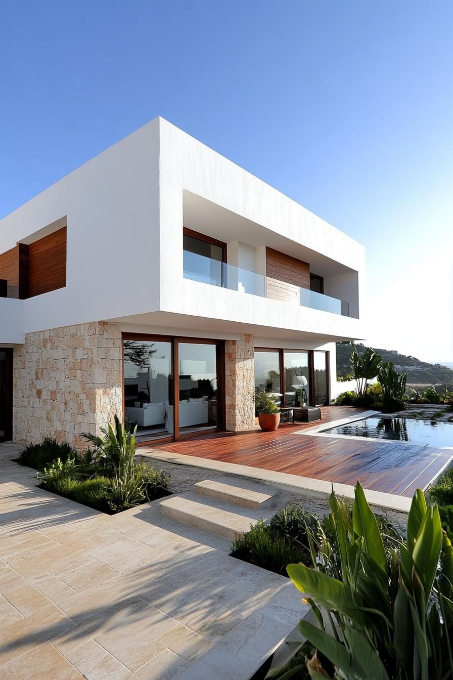 Modern Mediterranean house with pool and garden