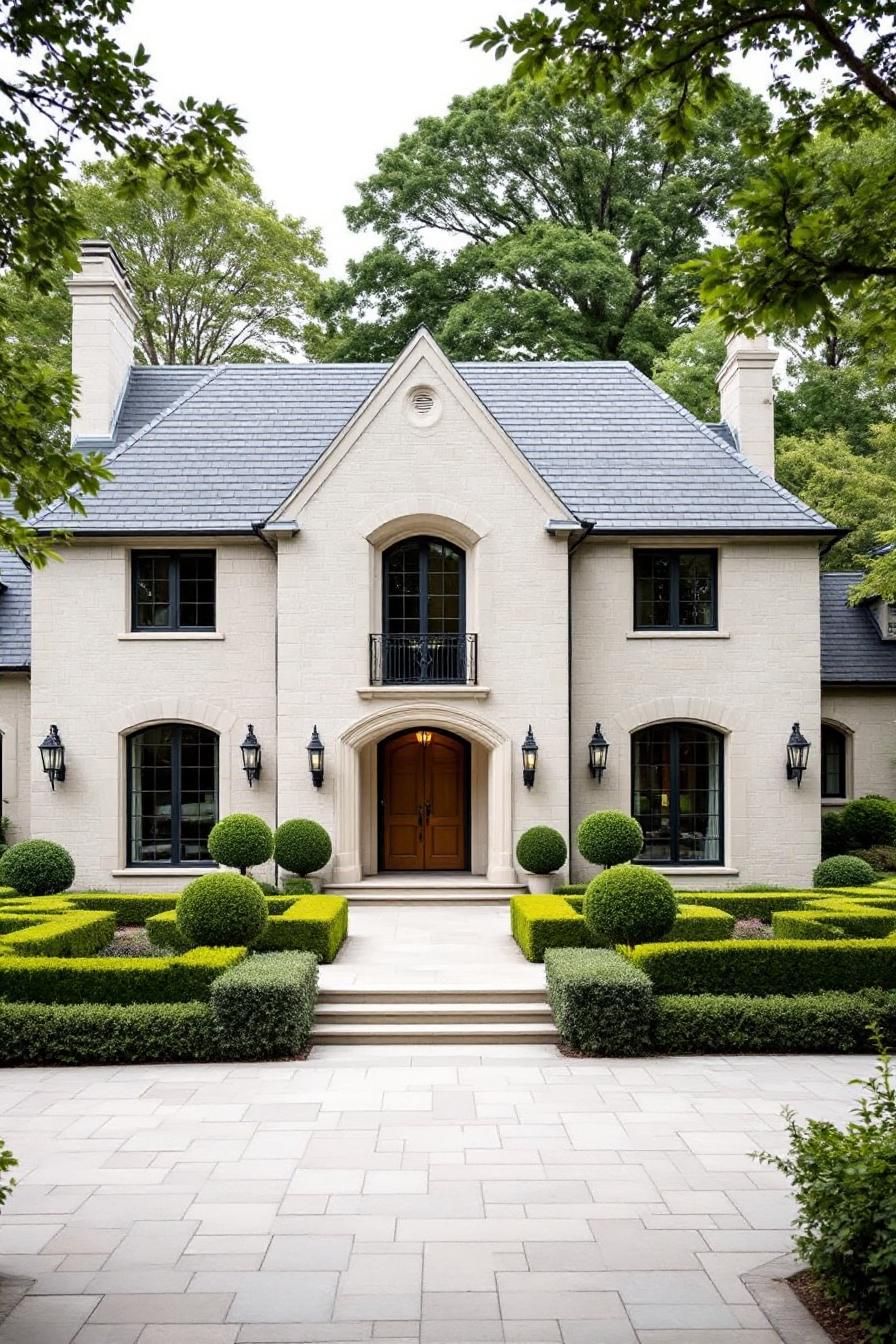 Timeless Tranquility: A Tree-Lined Chateau Delight