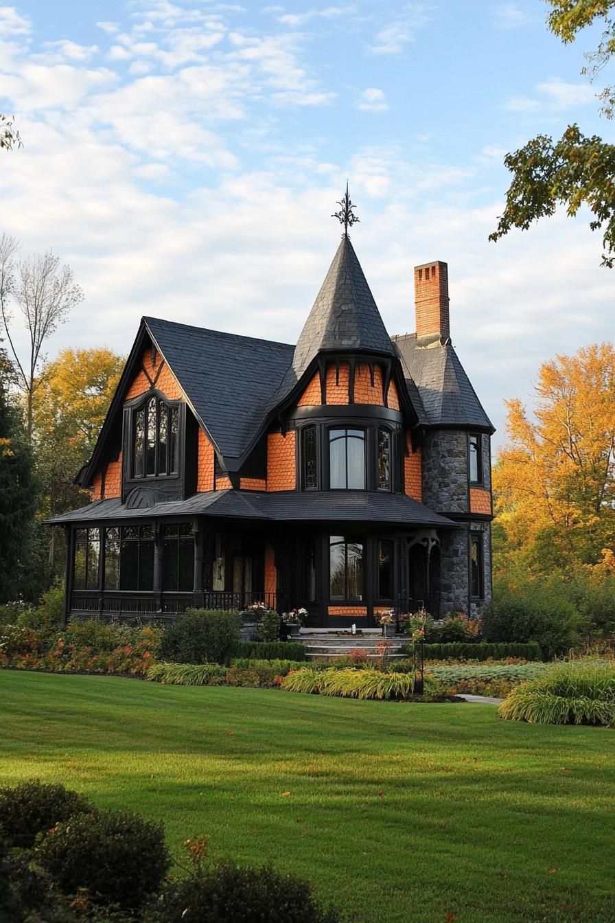 Charming gothic-style home with turret and large garden