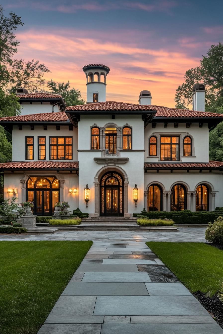 A Luxurious Villa at Sunset