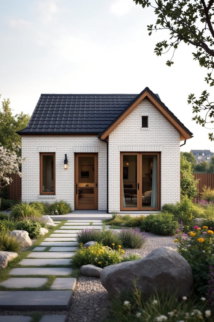 Charming brick house with a lush garden