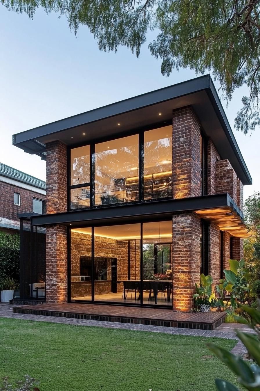 Brick Sanctuary Glowing at Dusk