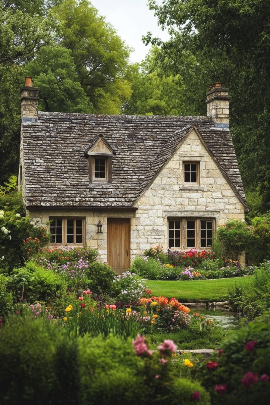 Charming Stone Cottage Shrouded in Floral Delight