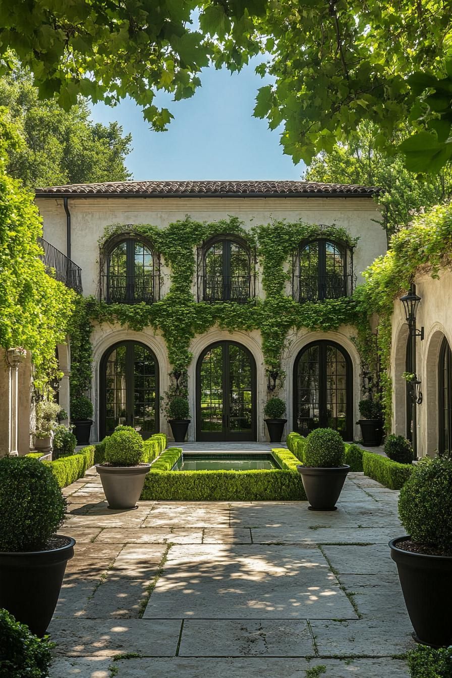 Stunning ivy-laden villa with manicured garden