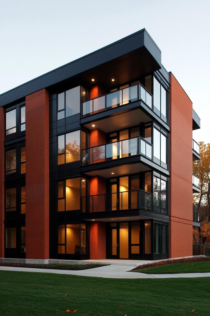 Stylish Brick and Glass Harmony