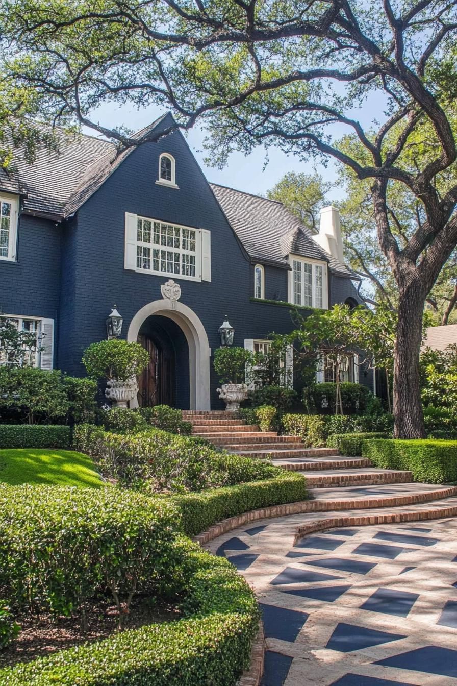 Charming Gothic house with lush garden in front