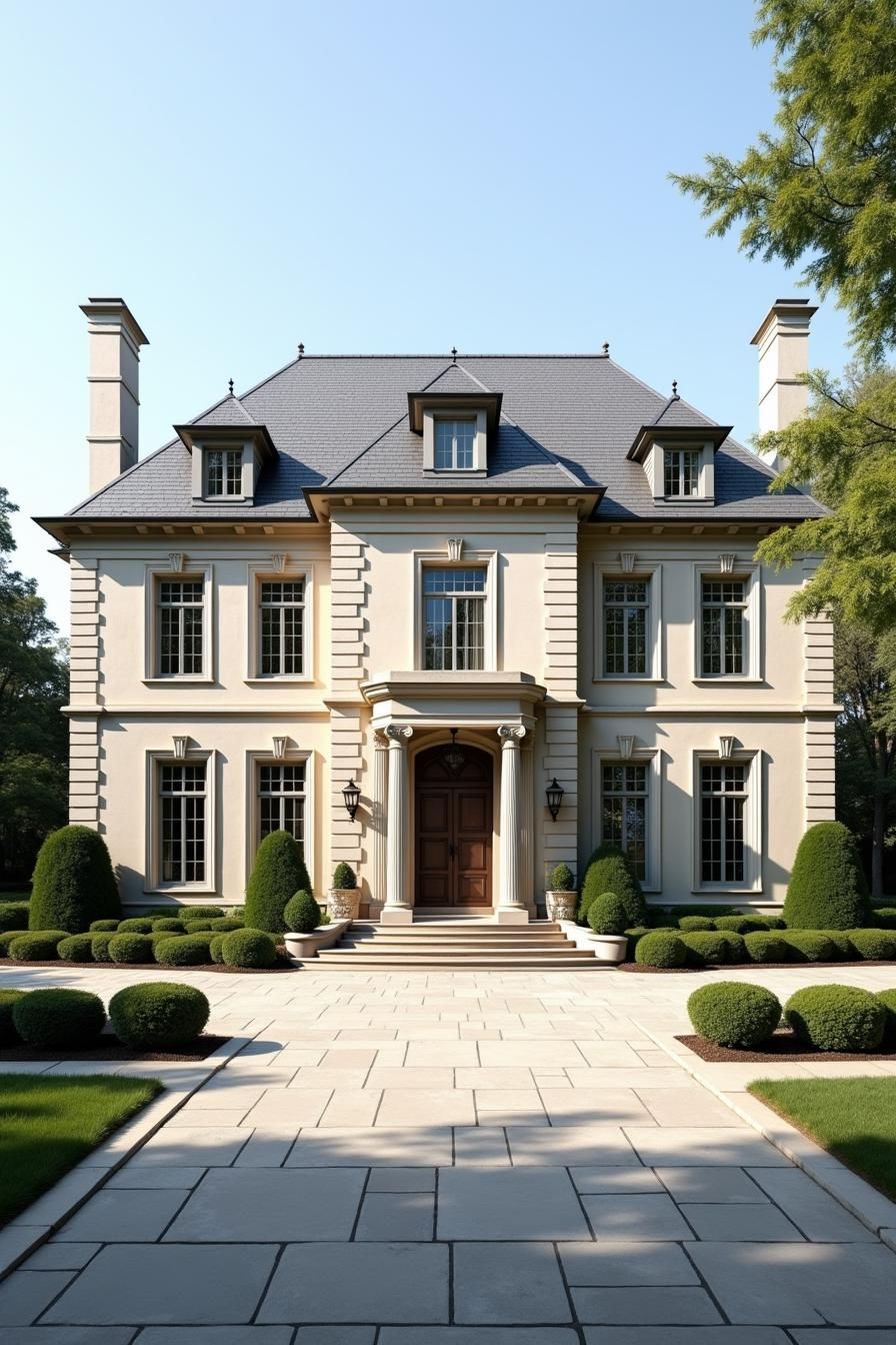 Classic mansion with symmetrical design