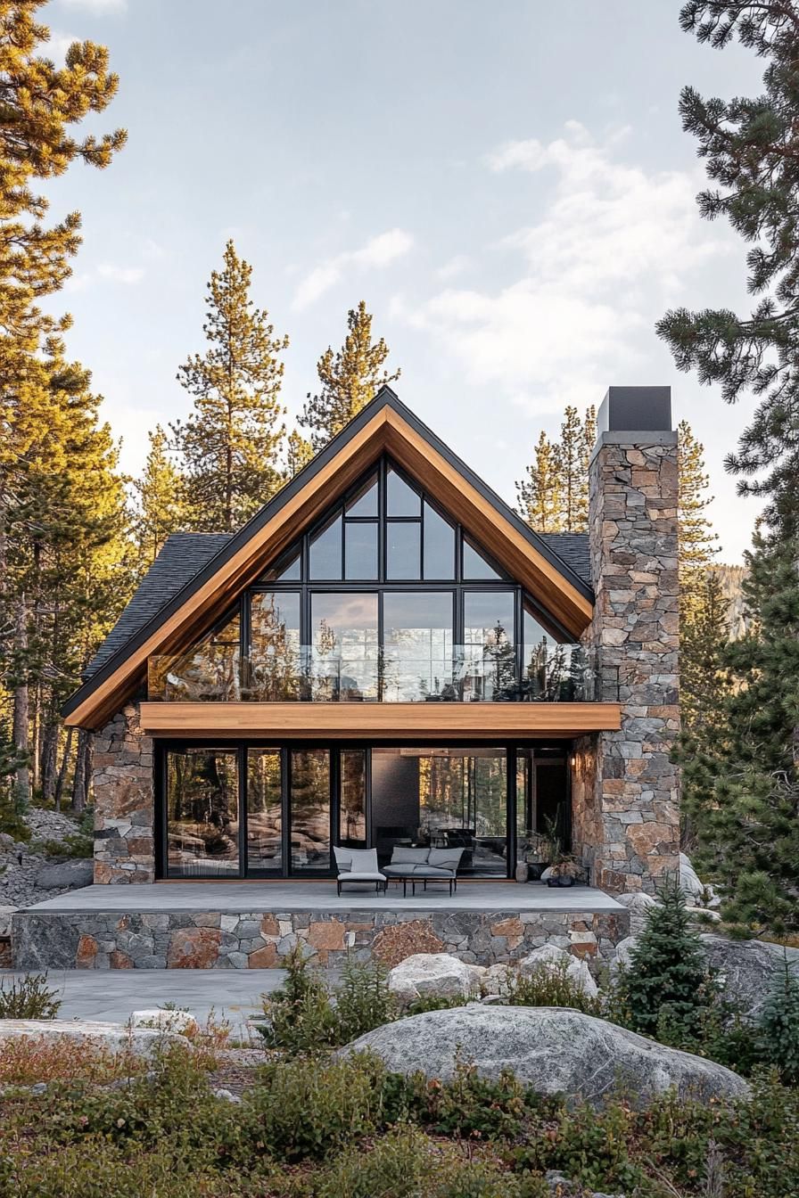 Chic Glass Chalet Among Woodland Giants