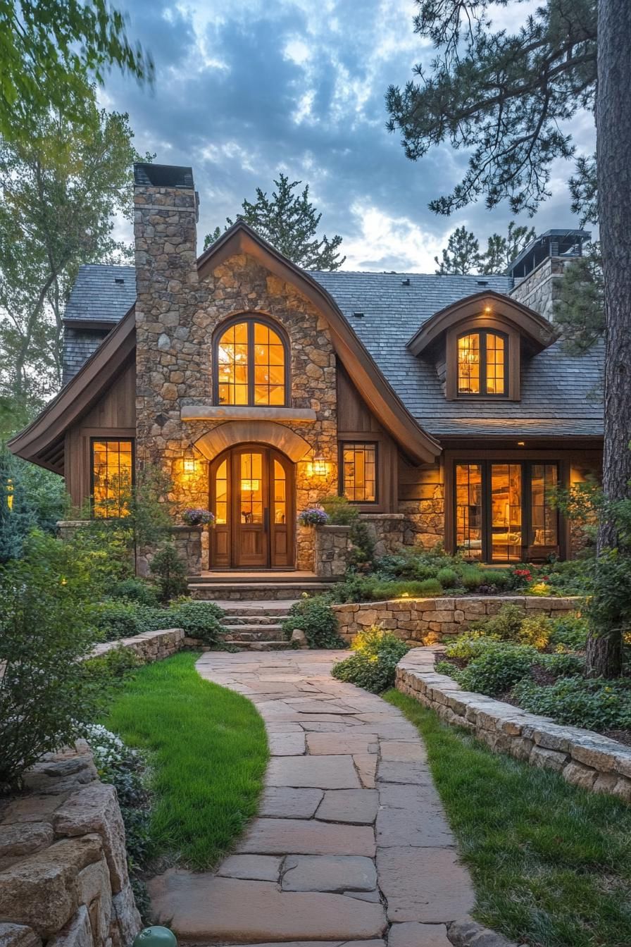 Stone Haven Amidst Whispering Pines