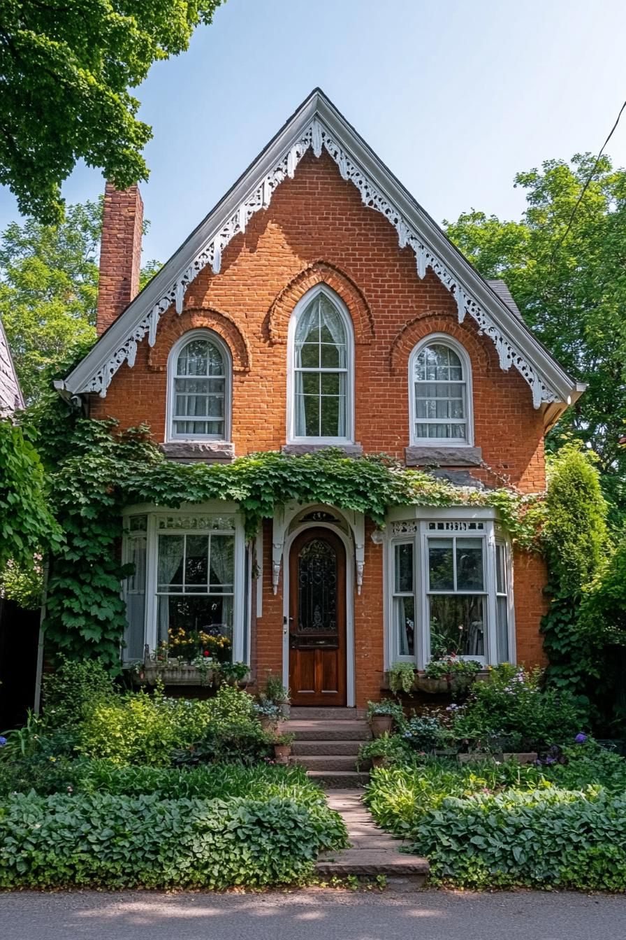 Gothic Brick Bliss With Verdant Charm